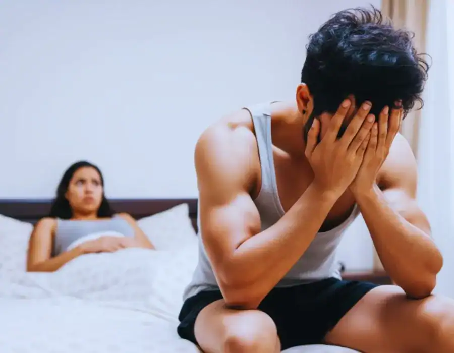 Image of upset man in need of erectile dysfunction treatment Felixstowe